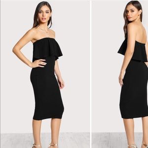 Super cute black strapless dress